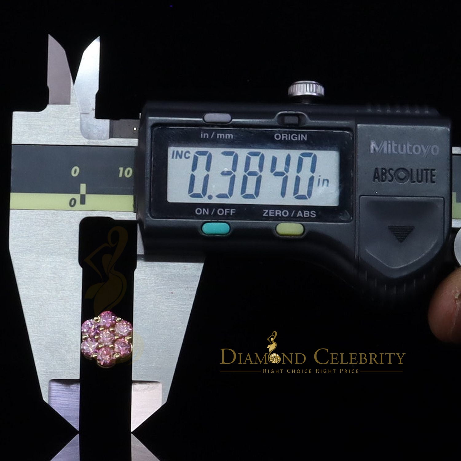 DiamondCelebritees Mens/Women's 925 Silver Yellow 2.25ct VVS D Pink Moissanite Floral Stud Earrings