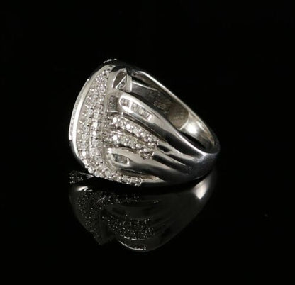 DiamondCelebritees 925 Sterling Silver 3.10ct White Cubic Zirconia Cocktail Womens Ring Size 7