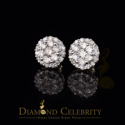 DiamondCelebritees 10K Real Yellow Gold w/Real 1.66 CT Diamond Men's/Women's Stud Earring