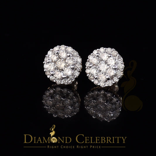 DiamondCelebritees 10K Real Yellow Gold w/Real 1.66 CT Diamond Men's/Women's Stud Earring