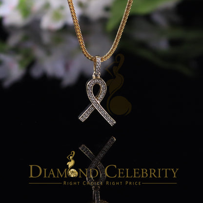 DiamondCelebritees 925 Sterling Silver Fashion Ribbon Shape Pendant Yellow 0.26ct Cubic Zirconia