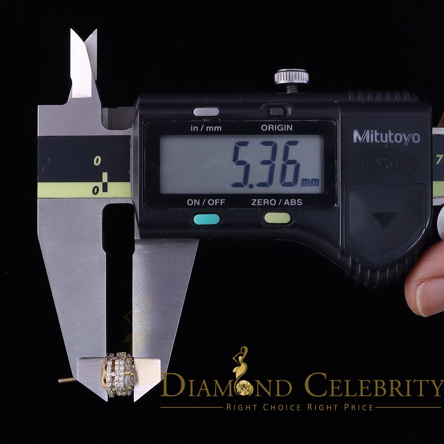 DiamondCelebritees  1.50ct Cubic Zirconia Sterling Yellow Silver For Men's / Women's Round Earring