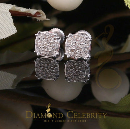 DiamondCelebritees 0.15ct Round Diamond 925 Sterling Silver White For Men's / Women's Earrings