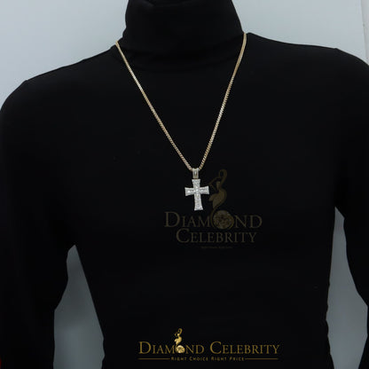 Diamondcelebritees Cross Pendant 925 Yellow Sterling Silver 2.25ct VVS D Clr. Moissanite for Women