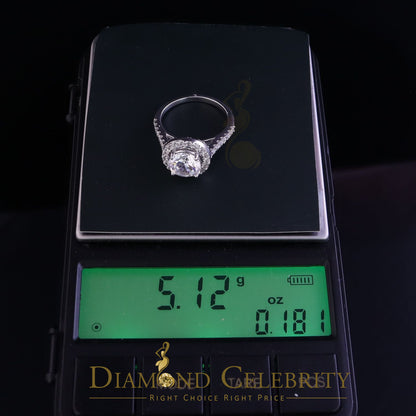 DiamondCelebritees 4.50ct Cubic Zirconia 925 White Silver Round Engagement Women's Ring Size 7