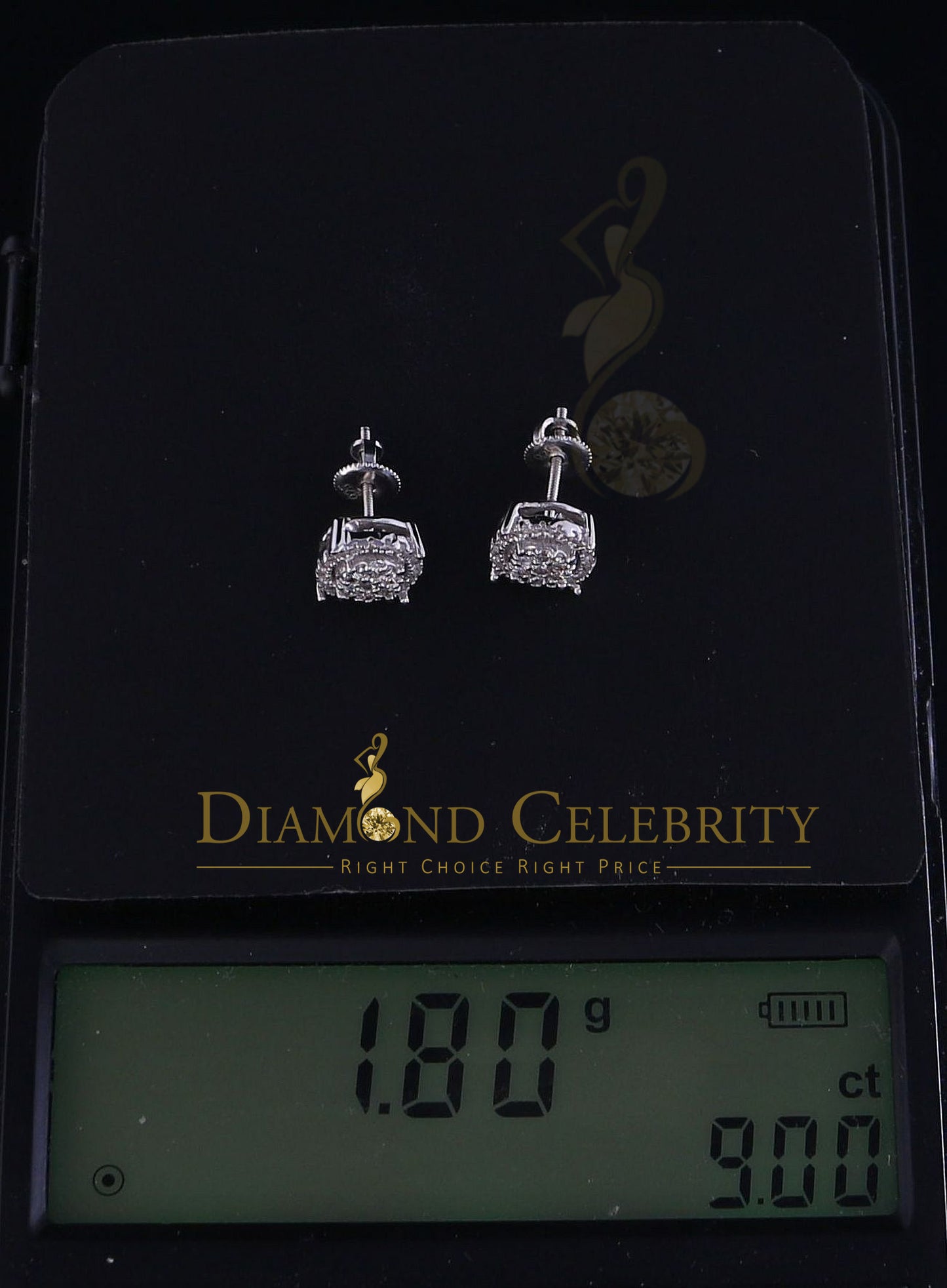 DiamondCelebritees 925 Sterling Silver 0.35ct Diamond For Women's/ Men's White Stud Round Earrings