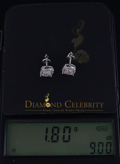DiamondCelebritees 925 Sterling Silver 0.35ct Diamond For Women's/ Men's White Stud Round Earrings