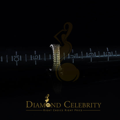 DiamondCelebritees 925 Silver Yellow 1.94ct Cubic Zirconia Adjustable Men's Ring From SZ 8 to 10