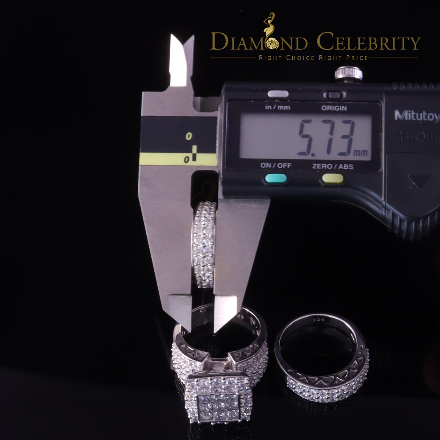 DiamondCelebritees 12.60ct Cubic Zirconia White SterlingSilver Men's/Women 3PC Wedding Rings Size 9