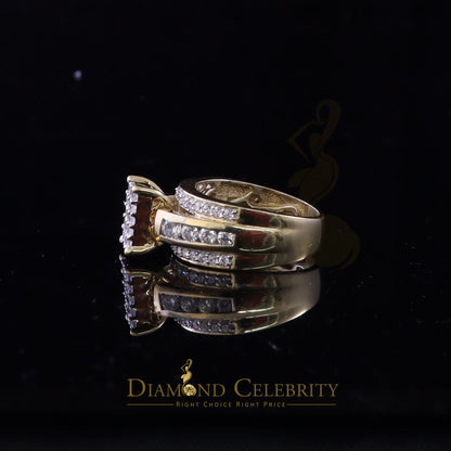 DiamondCelebritees 925 Sterling Yellow Silver Square 2.12ct Cubic Zirconia Womens Ring Size 7