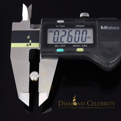 DiamondCelebritees 0.50 CT Real Diamond with 10K Real Yellow Gold with Round Stud Earrings