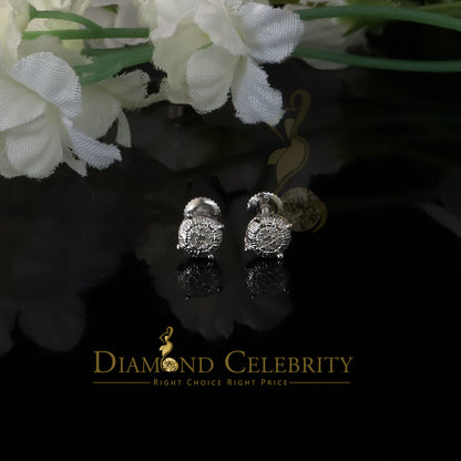 DiamondCelebritees 0.05ct Real Diamond 925 Sterling Silver White For Men's & Women's Round Earring
