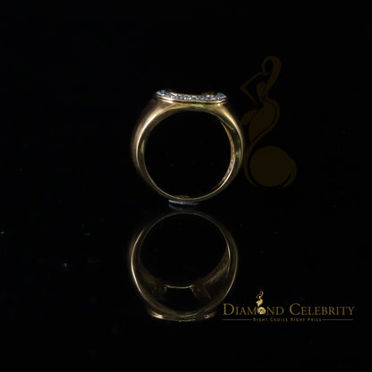 DiamondCelebritees 925 Sterling Yellow Silver Cubic Zirconia 0.26ct Horsehoe Womens Ring Size 7