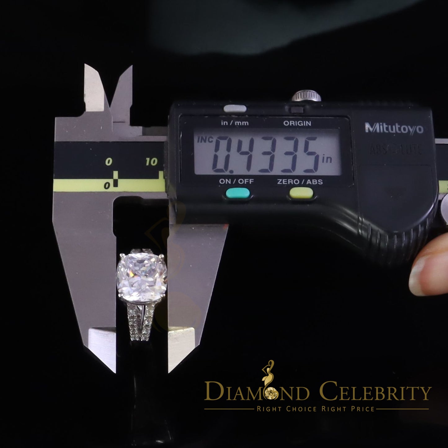 DiamondCelebritees 925 Silver 12.50CT White Cushion Cut 9 CZ Engagement Ring Women's Size 7.5