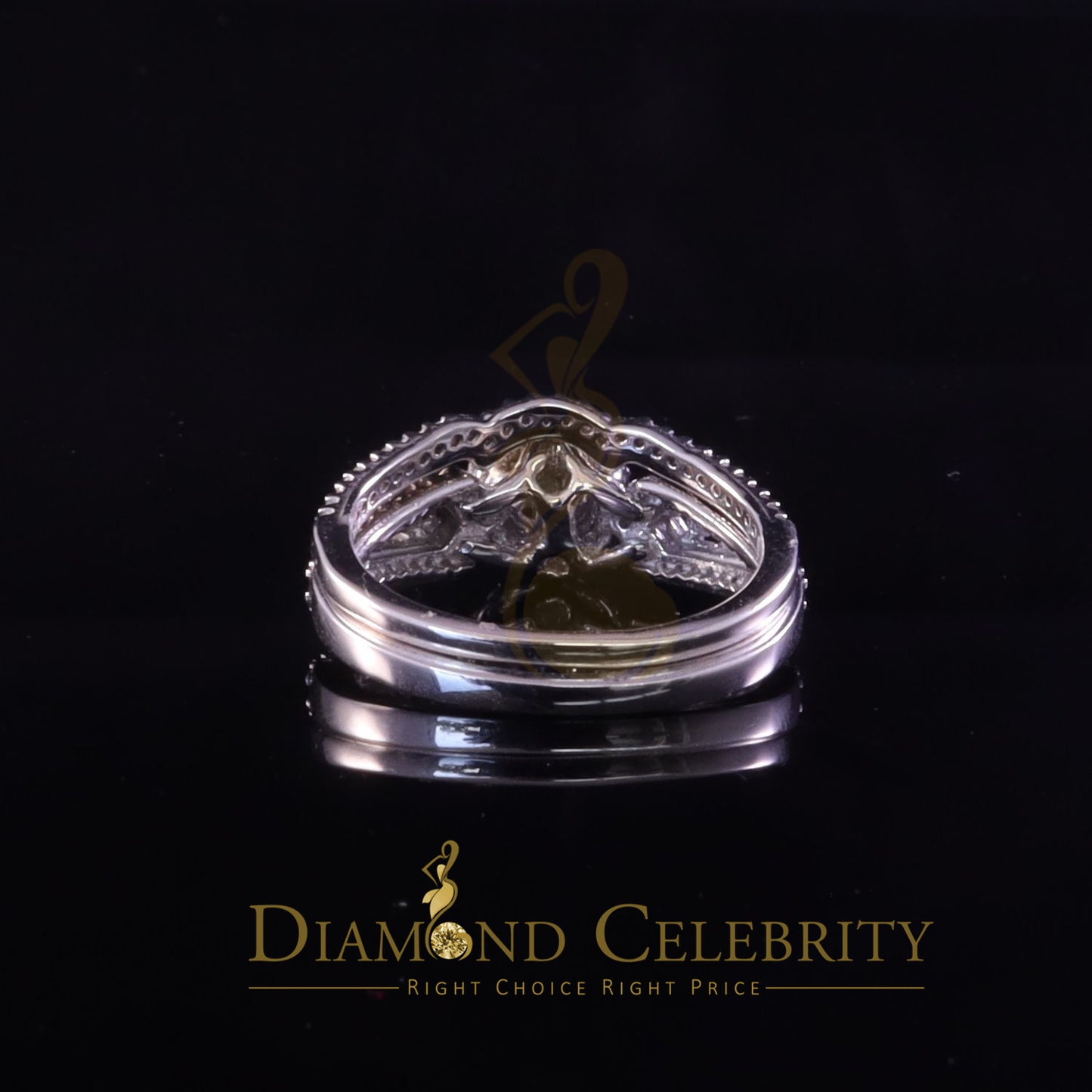 DiamondCelebritees 1.59ct Cubic Zirconia White Sterling Silver Men's/ Women 2PC Bridal Rings Size 7