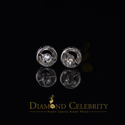 DiamondCelebritees  925 Sterling White Silver1.50ct Cubic Zirconia Round Screw Back Stud Earrings