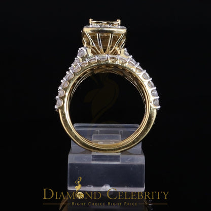 DiamondCelebritees 925 Sterling Yellow Square 2.08ct Cubic Zirconia Silver Wedding Womes Ring SZ 6