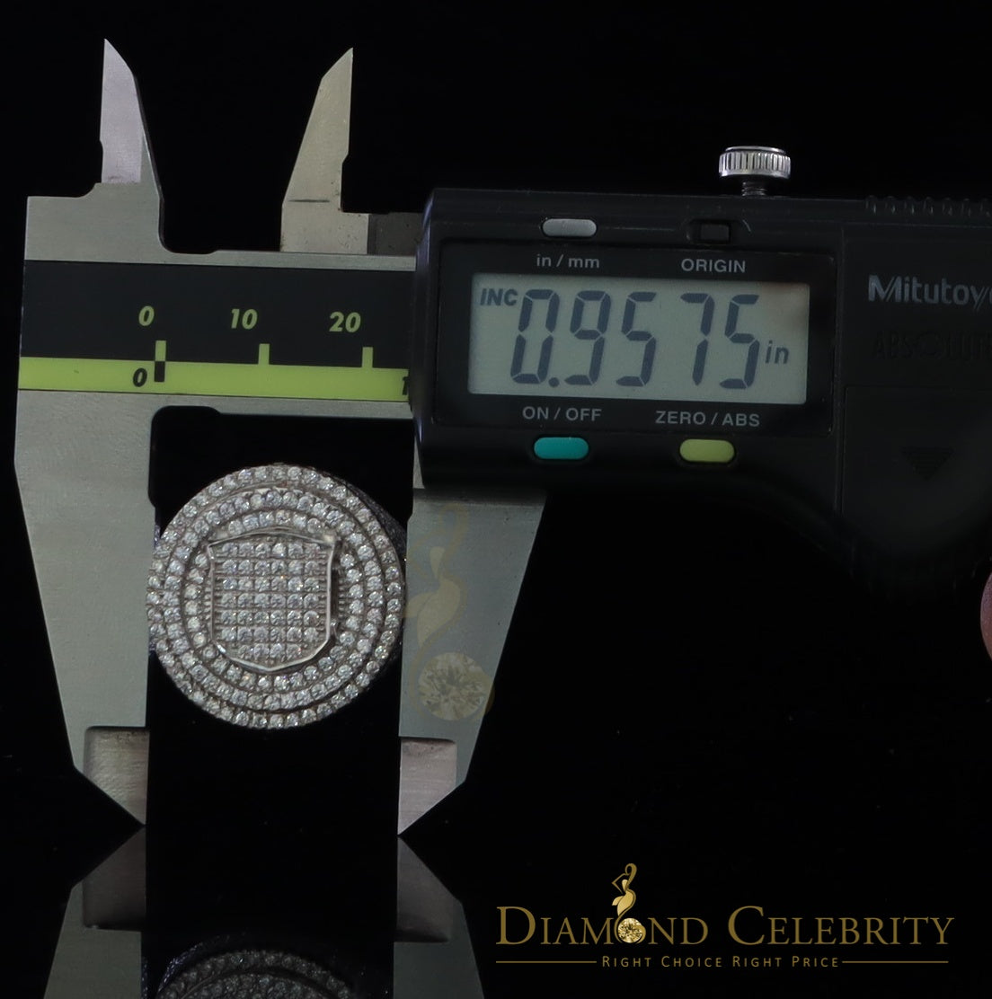 DiamondCelebritees Yellow Sterling Silver11.50ct Cubic Zirconia Men Ring Gift Size from 9.5 to 11.5