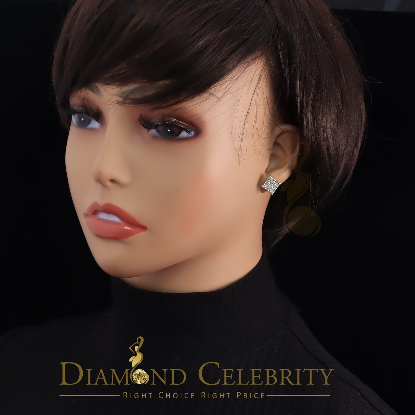 DiamondCelebritees 10K Real Yellow Gold with 1.00CT Real Diamond Men's/Women's Stud Earrings