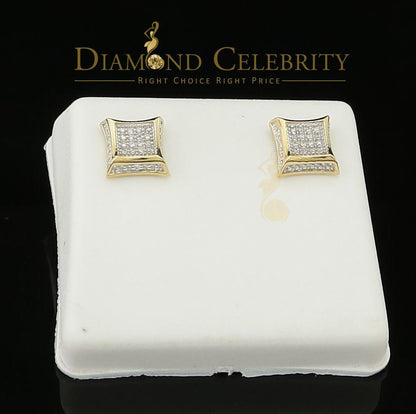DiamondCelebritees Real Diamond 0.10CT with 10K Yellow Real Gold Men's /Ladies Studd Earring