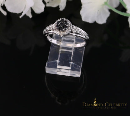 DiamondCelebritees Real 0.30CT Diamond with 10 kt White Gold CLUSTER shape Womens Ring Size 6.5