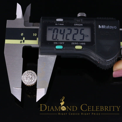 DiamondCelebritees Real Diamond 1.25CT 10K Real Yellow Gold Men's/Women's Stud Round Earring