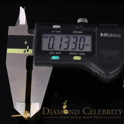 DiamondCelebritees 10K Real Yellow Gold with Real 0.05ct Diamonds Round Women's & Men's Earrings