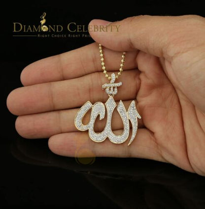 DiamondCelebritees Promising Yellow Sterling Silver Allah Shape Pendant with 2.77ct Cubicn Zirconia