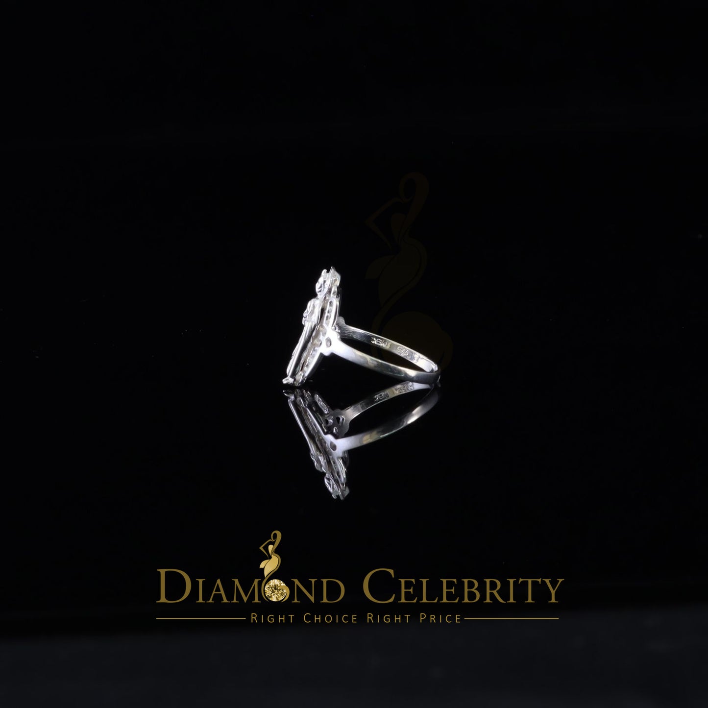 DiamondCelebritees Religious White 925 Sterling Silver St. Jude Women's Ring Size 9.5