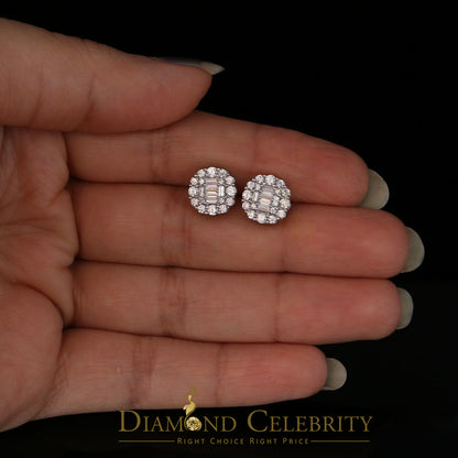 DiamondCelebritees  925 Sterling White Silver 1.98ct Cubic Zirconia Round Women's Stud Earrings