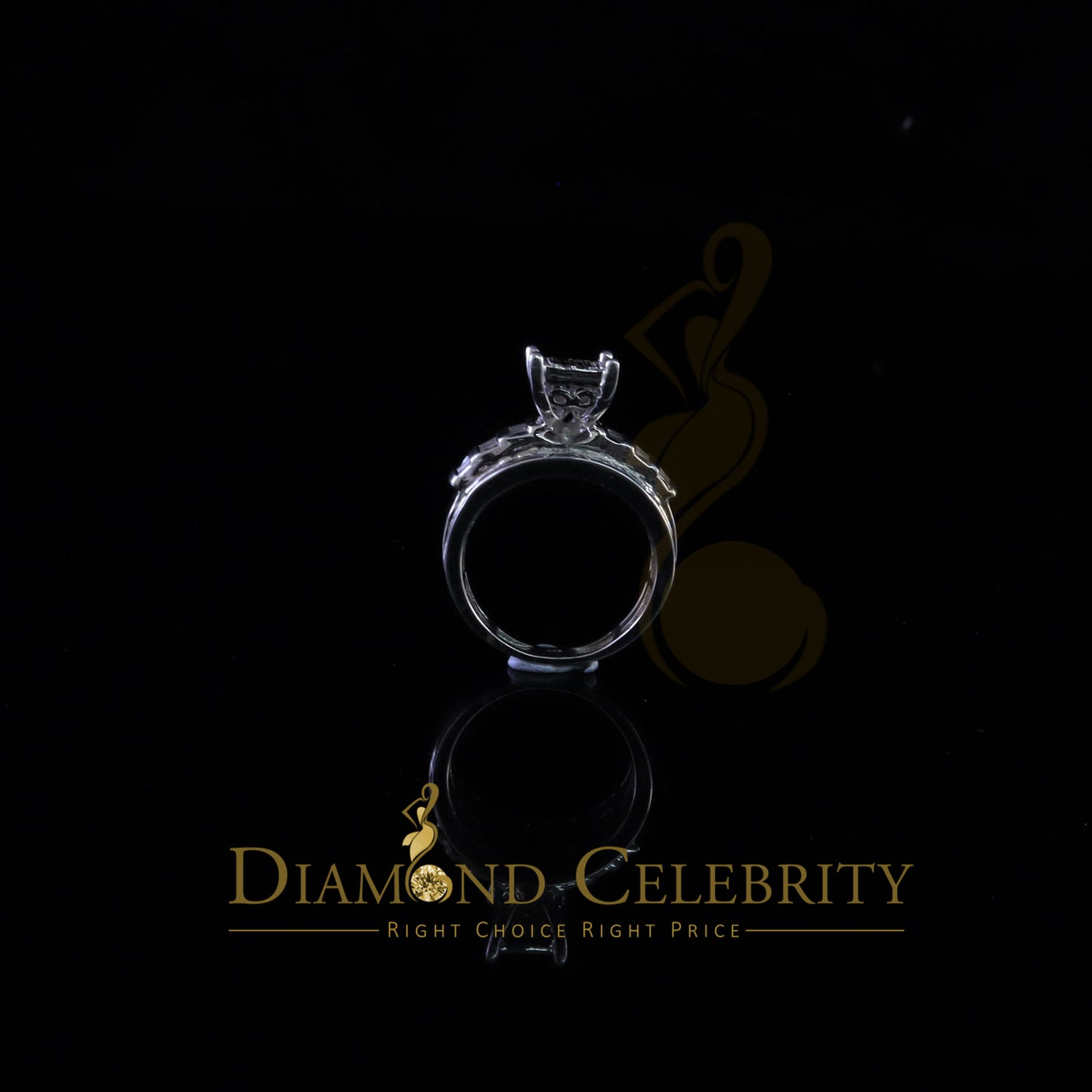 DiamondCelebritees 925 Sterling White Silver Square Shape Cubic Zirconia 1.50ct Womens Ring Size 7