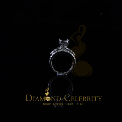 DiamondCelebritees 925 Sterling White Silver Square Shape Cubic Zirconia 1.50ct Womens Ring Size 7