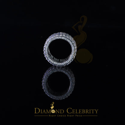 DiamondCelebritees 925 Cubic Zirconia 22.50ct White 925 Sterling Silver Eternity Men's Ring Size 10