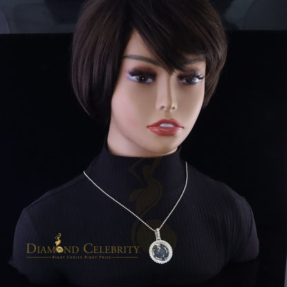 DiamondCelebritees Real 0.50ct Diamond 925 Sterling Silver 1.25" PICTURE Fashion White Pendant