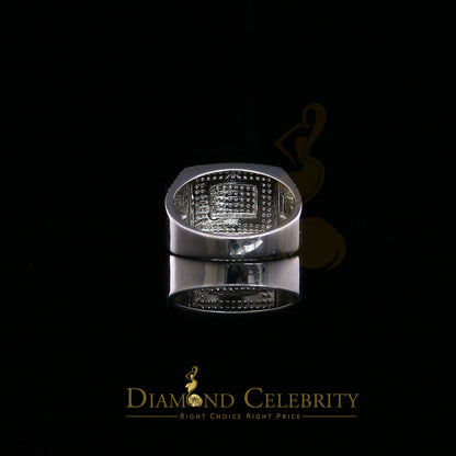 DiamondCelebritees 925 Silver White Square 1.20ct Cubic Zirconia Men's Engagement Ring Size 10