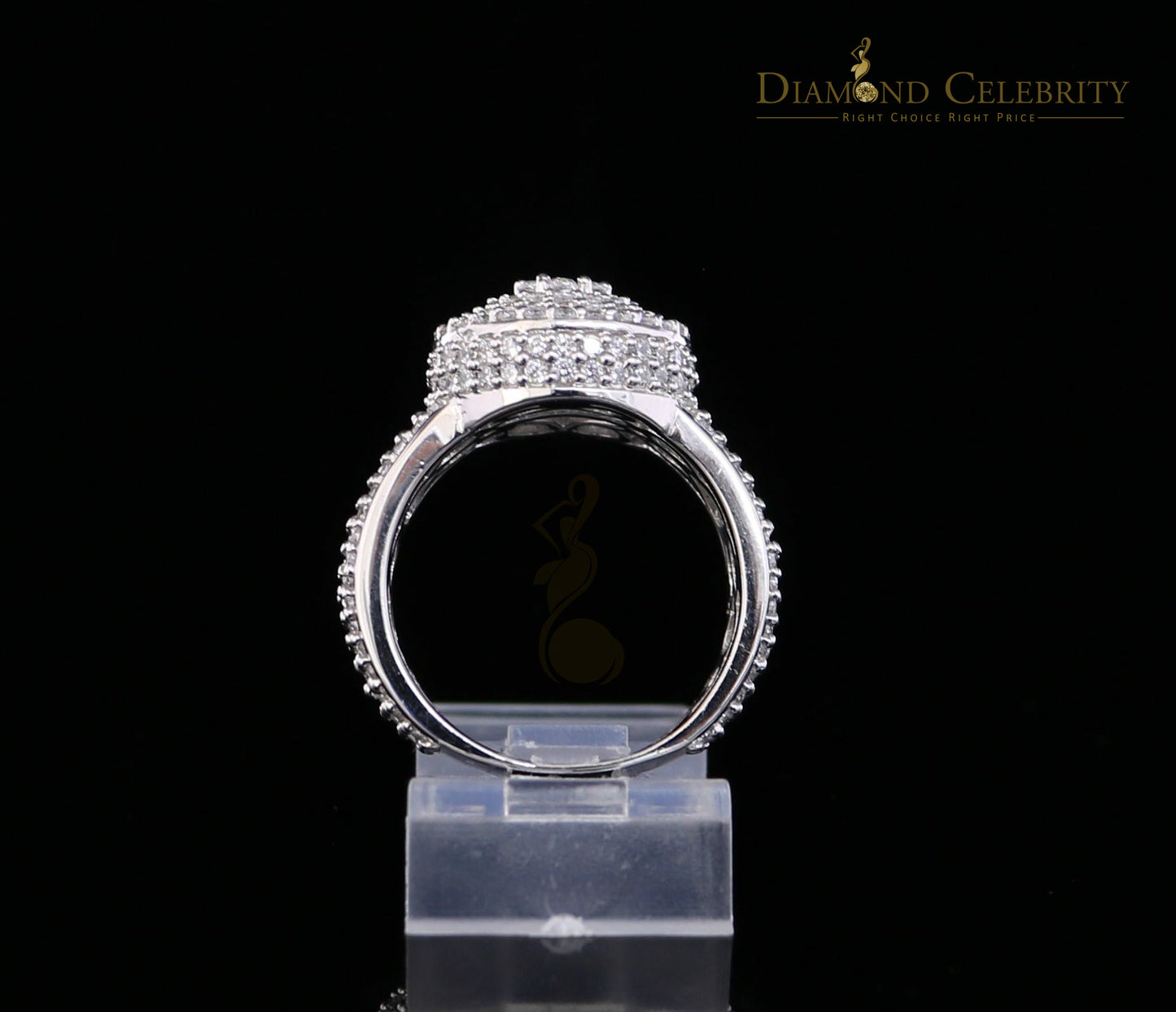 DiamondCelebritees Sterling White Silver Round-Shaped 4.75ct Cubic Zirconia Womens Ring Size 7.5