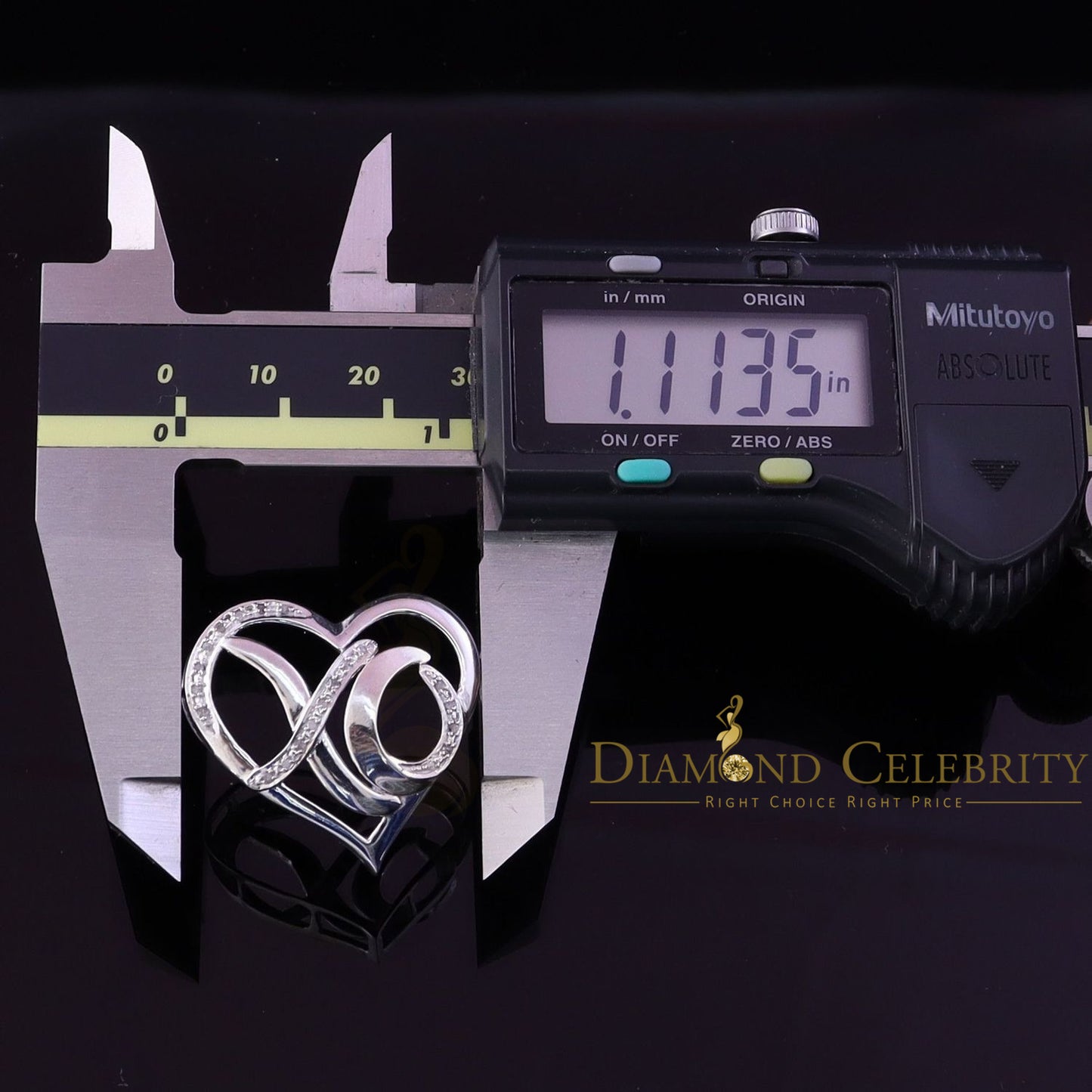 DiamondCelebritees  0.10ct Real Diamond Valentine Special "HEART" Pendant 925 Sterling Silver White