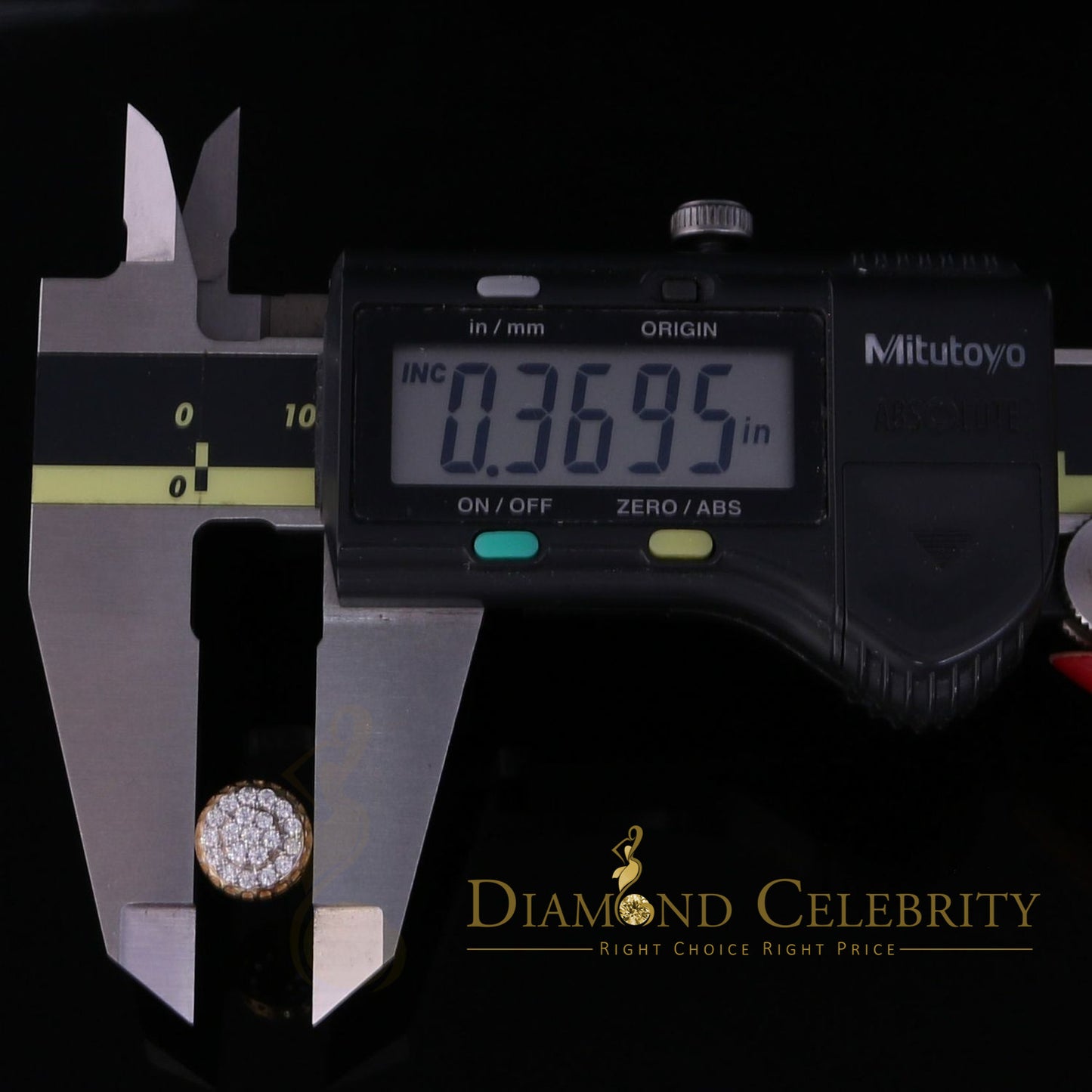 DiamondCelebritees  3.45ct Cubic Zirconia 925 Yellow Silver Women's & Men's Hip Hop Round Earrings