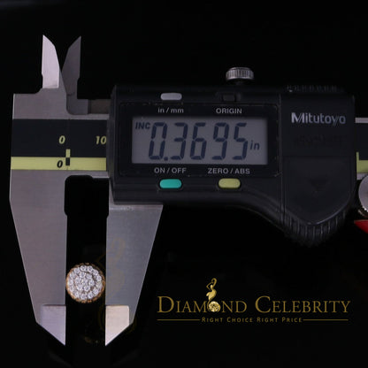 DiamondCelebritees  3.45ct Cubic Zirconia 925 Yellow Silver Women's & Men's Hip Hop Round Earrings