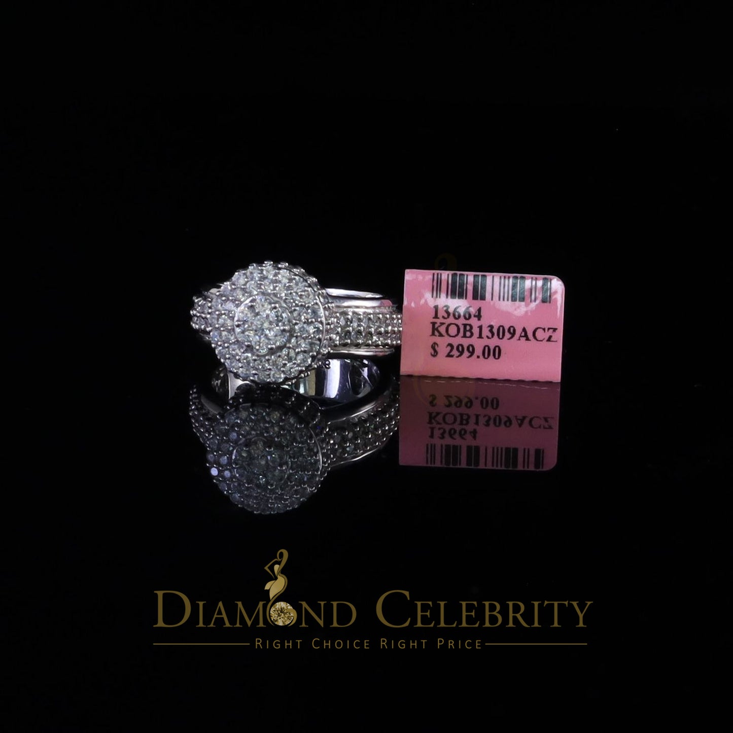 DiamondCelebritees White Cubic Zirconia 5.20ct Hip Hop Rapper Engagement Rings For Men Size 10