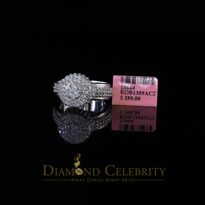 DiamondCelebritees White Cubic Zirconia 5.20ct Hip Hop Rapper Engagement Rings For Men Size 10