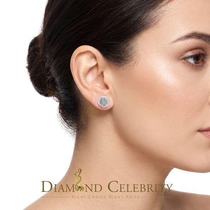 DiamondCelebritees 925 Sterling Silver 0.20 ct Diamond For Ladies & Men's White Stud Round Earrings