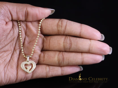 DiamondCelebritees Promising Yellow Sterling Silver Heart Pendant with 2.38 Grams w/ Cubic Zirconia
