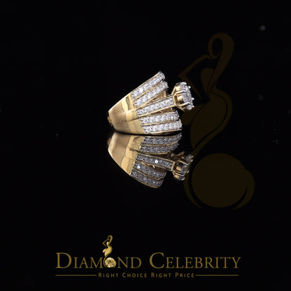 DiamondCelebritees Women's 6.00ct. Cubic Zirconia 925 Yellow Sterling Silver Floral Ring Size 8