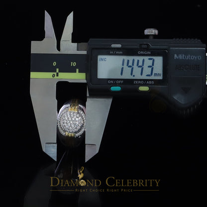 DiamondCelebritees Silver Sterling White 0.65ct Cubic Zirconia Round Wide Band Men Ring Big SZ 11