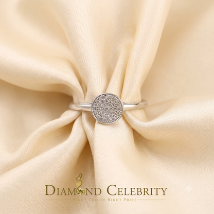 DiamondCelebritees 0.10CT Diamond 925 Sterling White Silver Round Engagement Womens Ring Size 7