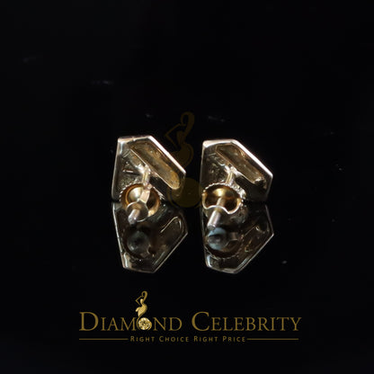 DiamondCelebritees 925 Sterling Silver Diamond 0.10ct Yellow For Men's/Womens Hip Hop Stud Earring