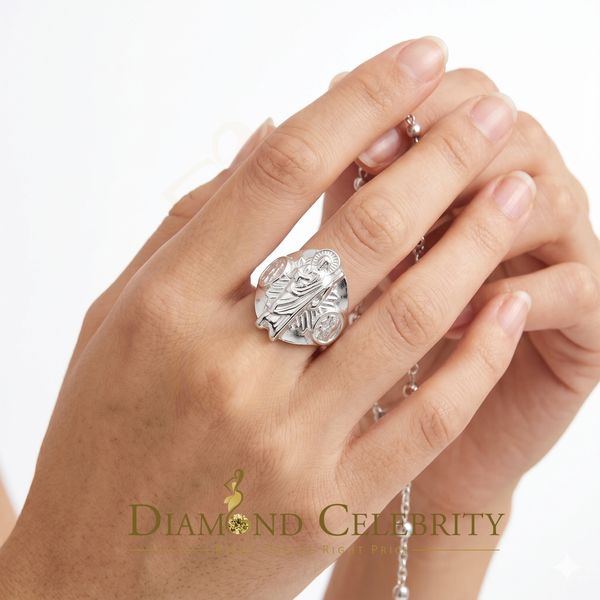 DiamondCelebritees White 925 Sterling Silver St Jude Thaddeus Women's /women Religious Ring SZ 7