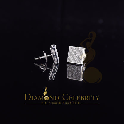 DiamondCelebritees 925 Sterling Silver 0.33ct Diamond Real For Women's & Men's White Stud Earrings