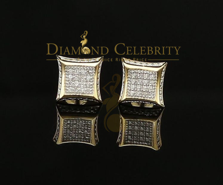 DiamondCelebritees Real Diamond 0.10CT with 10K Yellow Real Gold Men's /Ladies Studd Earring
